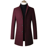 Dtand-collar Woolen Trench Coat - WOMONA.COM