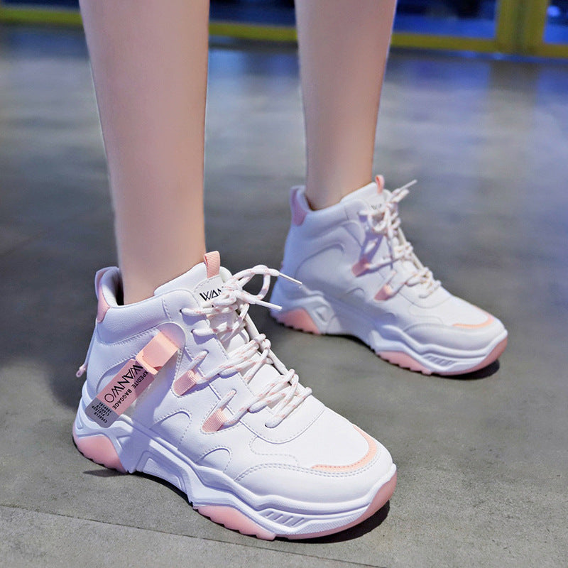 High-top sneakers, white shoes, women - WOMONA.COM