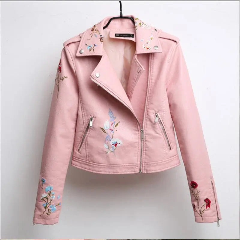 Loose leather jacket - WOMONA.COM