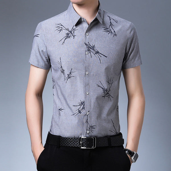 Printed short-sleeve shirt for men - WOMONA.COM