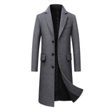 Men Casual Plus Cotton Long Coat - WOMONA.COM