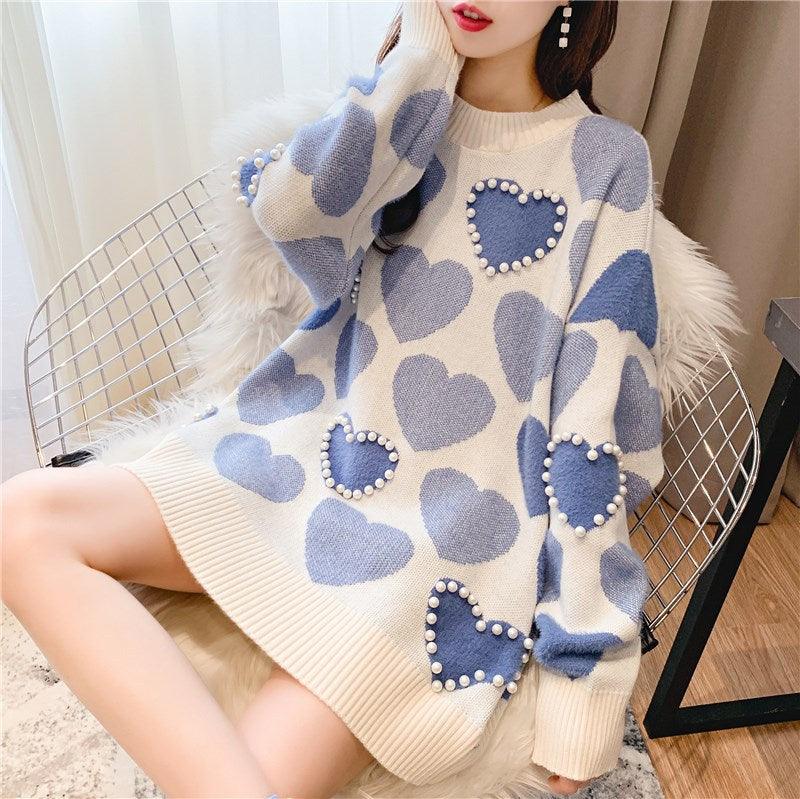 pullover loose love sweater - WOMONA.COM
