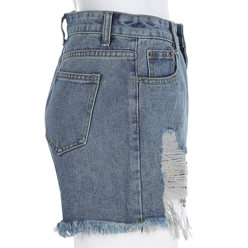 Ripped wide leg shorts - WOMONA.COM