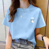 Cotton Short Sleeve T-shirt - WOMONA.COM