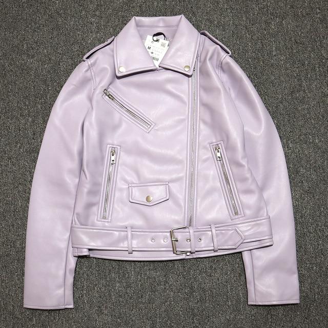 Faux leather jacket ladies - WOMONA.COM