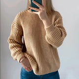 Casual striped ladies sweater - WOMONA.COM