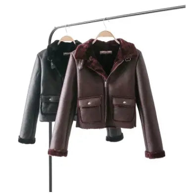 fur one leather jacket - WOMONA.COM