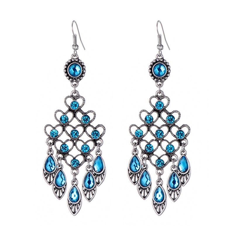 alloy crystal earrings women - WOMONA.COM