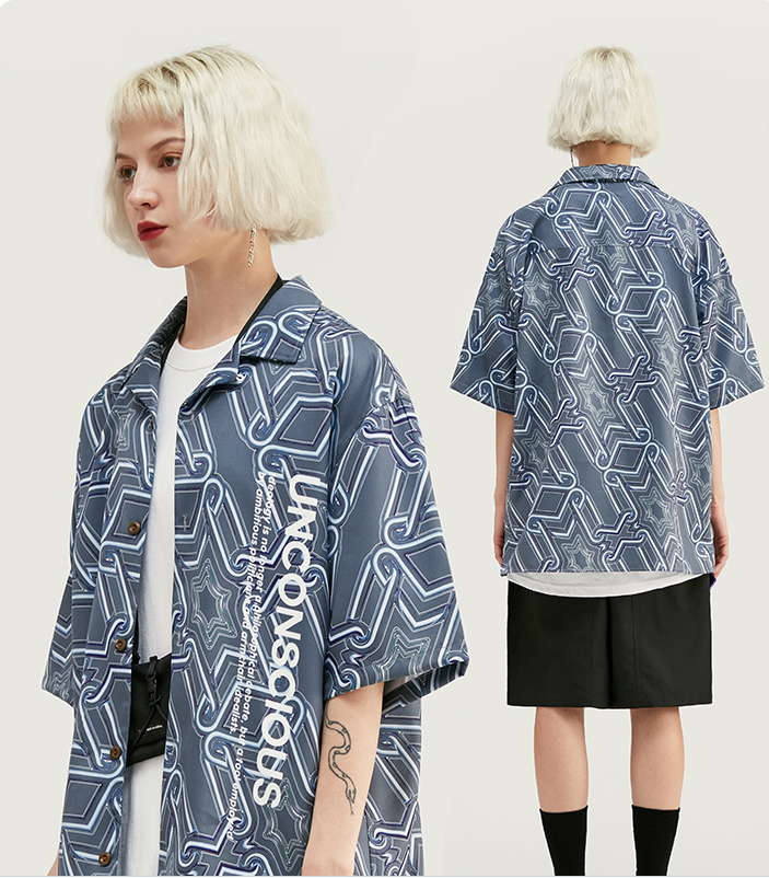 Hawaiian Digital Print Streetwear Shirt Men - WOMONA.COM