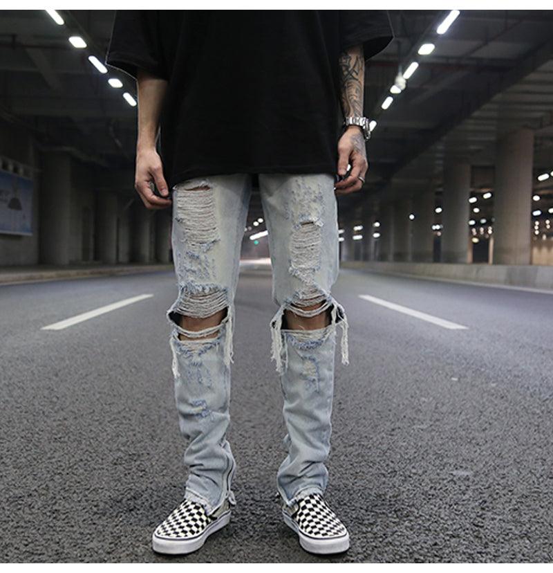 Big hole jeans - WOMONA.COM