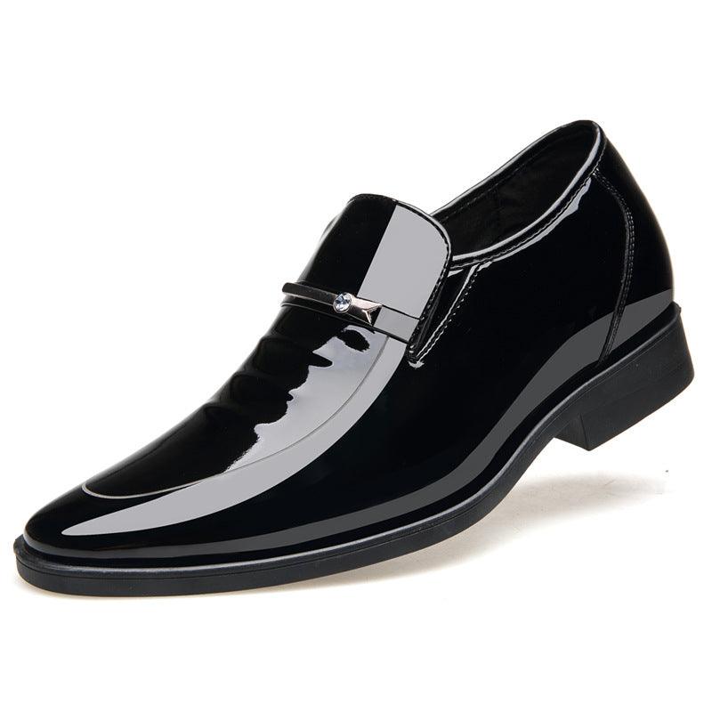 Formal bright leather invisible increase men's shoes - WOMONA.COM