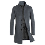 Men's mid-length woolen trench coat - WOMONA.COM