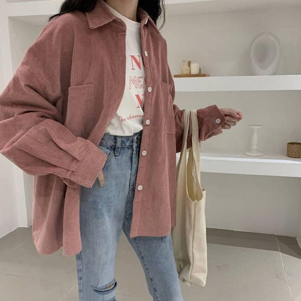 Women's corduroy shirt jacket - WOMONA.COM