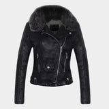 WARM FAUX LEATHER JACKET - WOMONA.COM