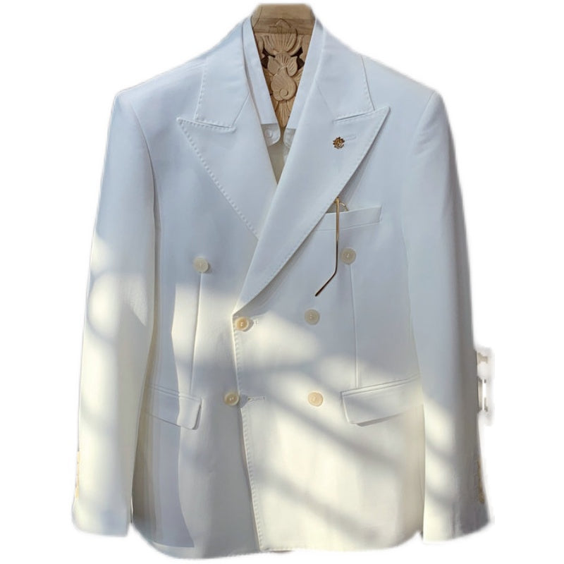 British Style White Blazer - WOMONA.COM