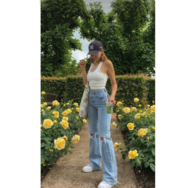 High Waist Wide Leg Trousers - WOMONA.COM