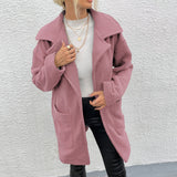 Slot Pocket Mid-length Coat - WOMONA.COM