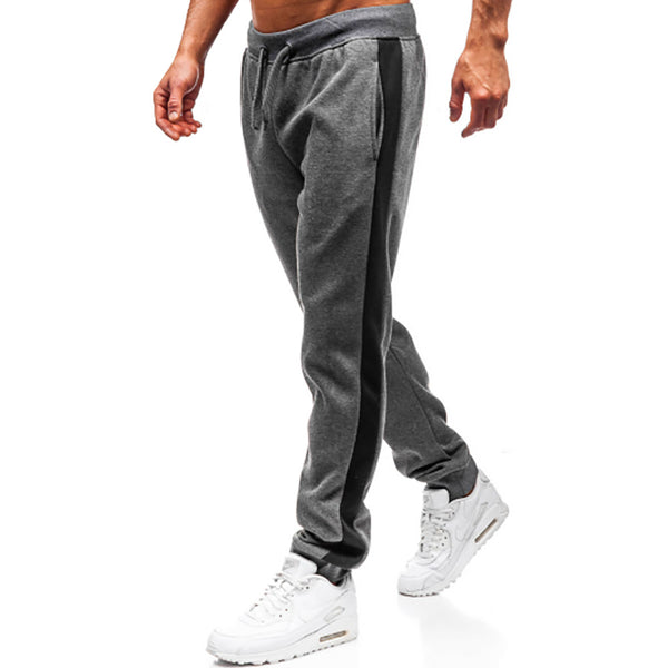 Stylish patchwork casual sweatpants - WOMONA.COM