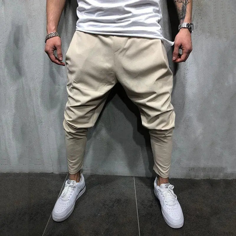Solid color jogging pants sweatpants - WOMONA.COM