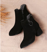 Soft inside heeled leather boots - WOMONA.COM