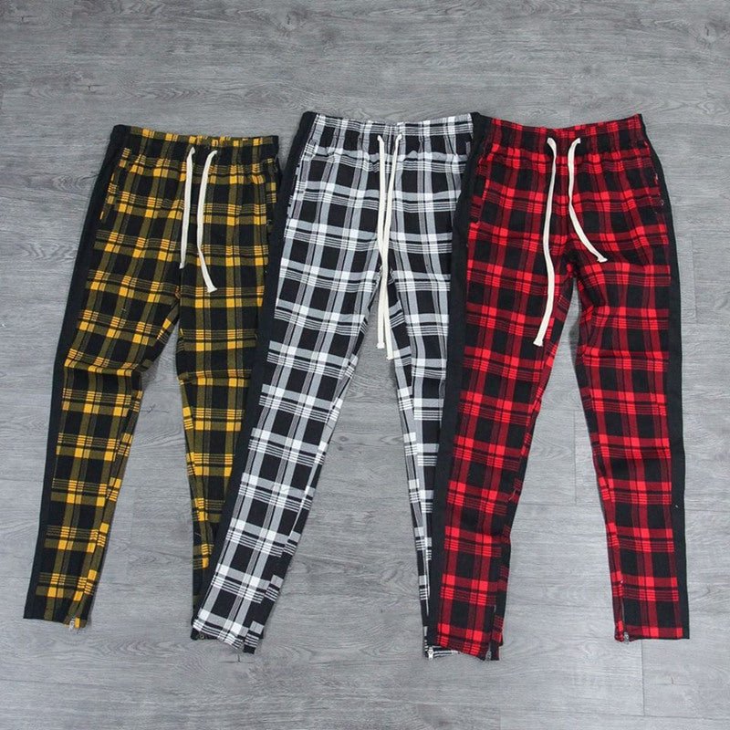 Casual Plaid Flower Pants Trend Men - WOMONA.COM