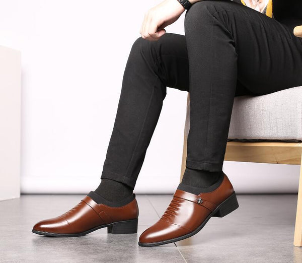 Fashion formal business men's leather shoes - WOMONA.COM
