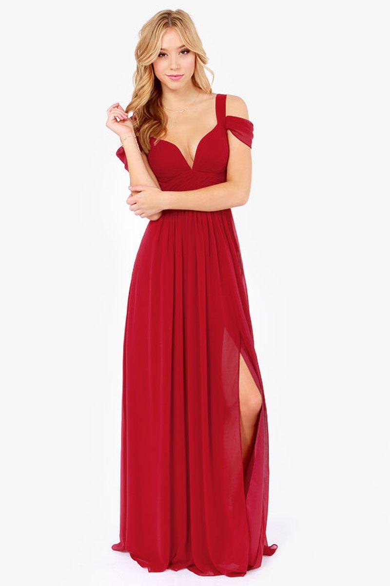 Elegant Greek Style Chiffon Pleated Dress - WOMONA.COM