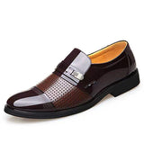 Men's business formal cutout leather shoes - WOMONA.COM