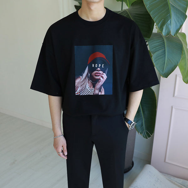 Portrait Printed T-Shirt Men - WOMONA.COM