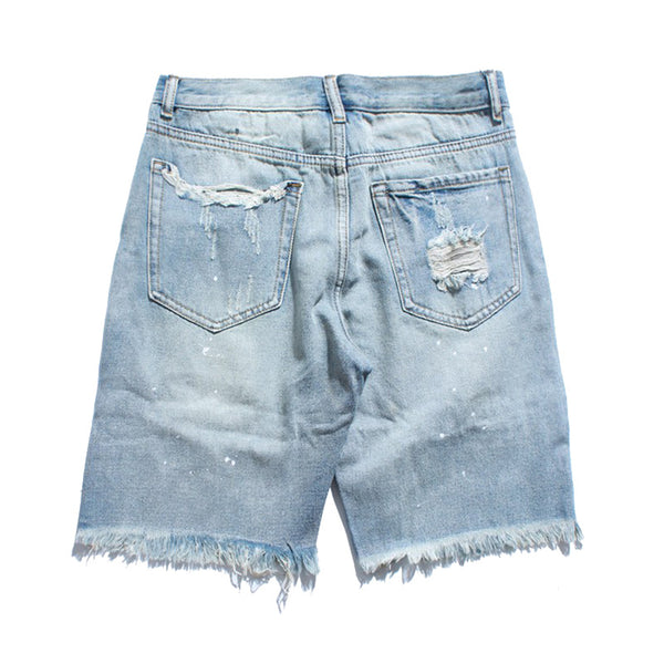 Ripped denim shorts - WOMONA.COM