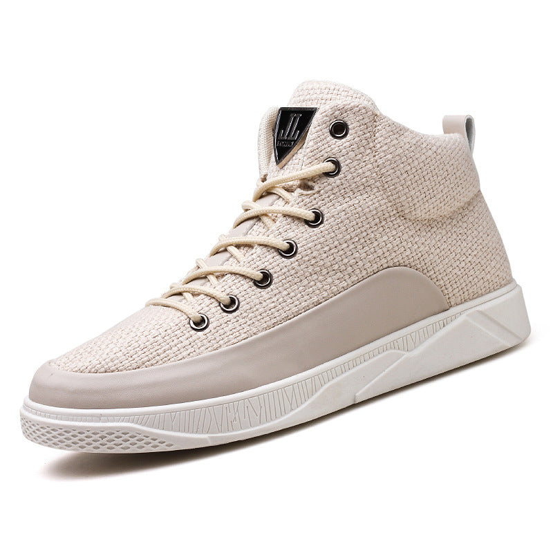 Linen high-top sneakers - WOMONA.COM
