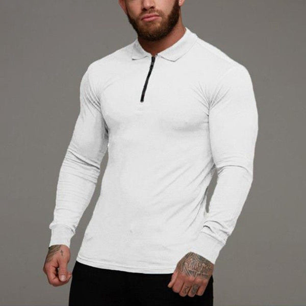 Longsleeve Polo Shirt Men - WOMONA.COM