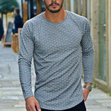 Polka Dot Slim Long Sleeve T-shirt Men - WOMONA.COM