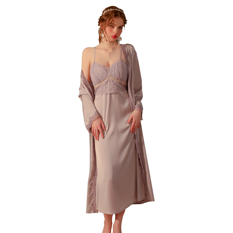 Pajama Dress With Breast Pad For Women - WOMONA.COM