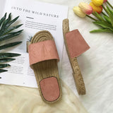 Grass Rattan Slippers Beach Shoes - WOMONA.COM