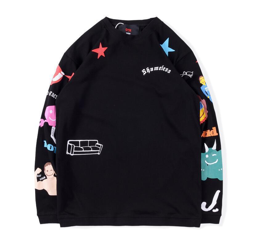Hip-Hop Long-Sleeved T-Shirt Men And Women - WOMONA.COM