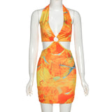 Digital Printing Backless Sheath Dress Women - WOMONA.COM