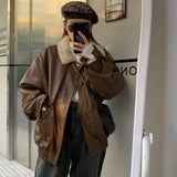 Retro Leather  Warm Jacket - WOMONA.COM
