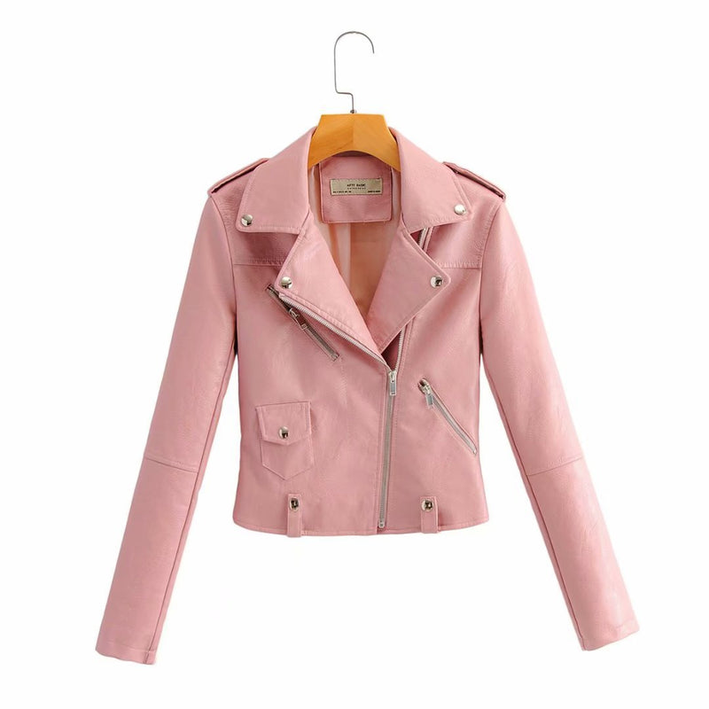Fashion PU Leather Jacket - WOMONA.COM