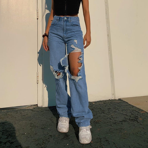 Ripped Beggar Pants - WOMONA.COM