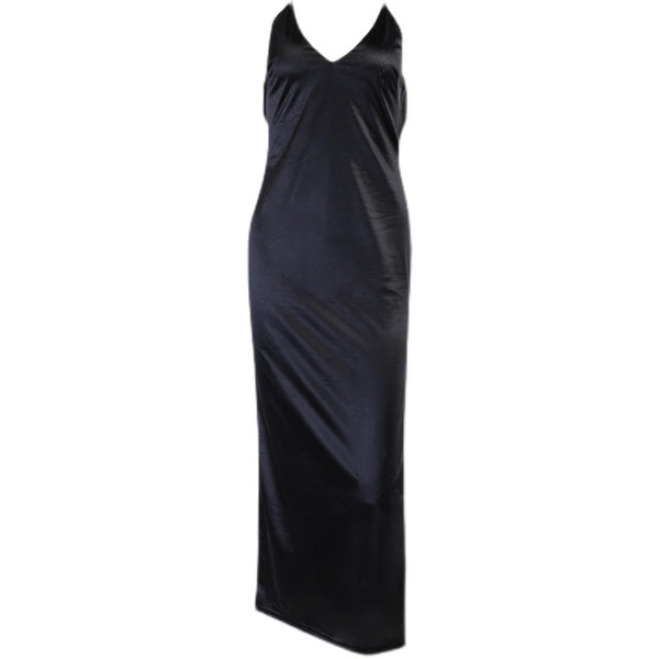 Black Backless Split Party Dresses - WOMONA.COM