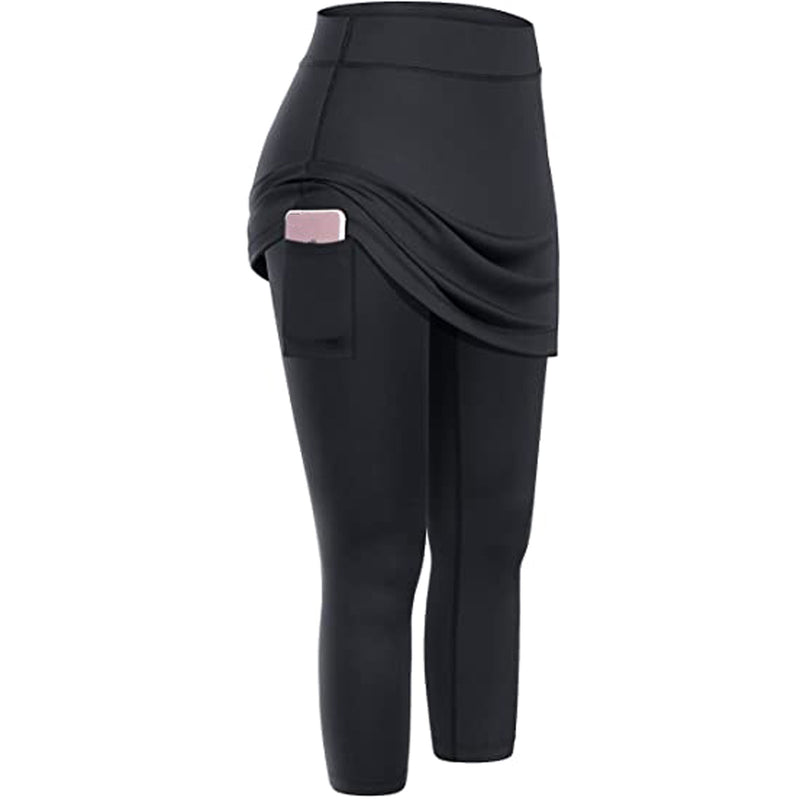 Elastic Sports Yoga Capris Skirts Legging - WOMONA.COM