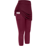 Elastic Sports Yoga Capris Skirts Legging - WOMONA.COM