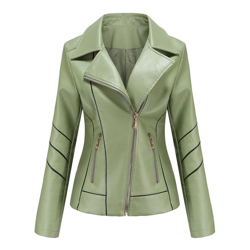 Thin Pu Short Coat Spring Jacket - WOMONA.COM