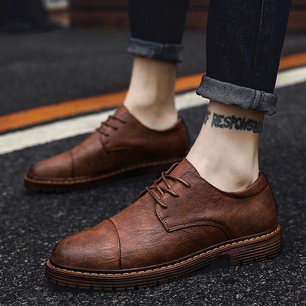 Men's Casual Leather Shoes - WOMONA.COM