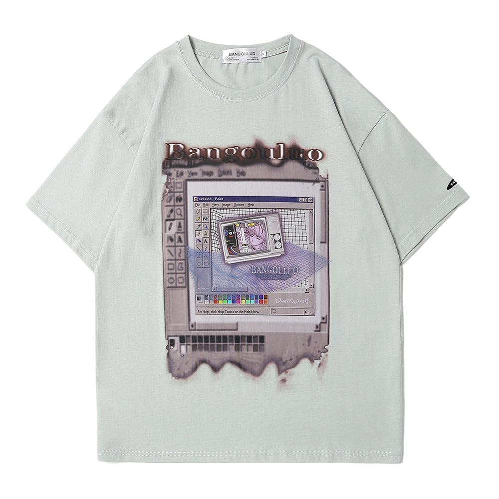 Creative Printed Short-sleeved T-shirt Men - WOMONA.COM