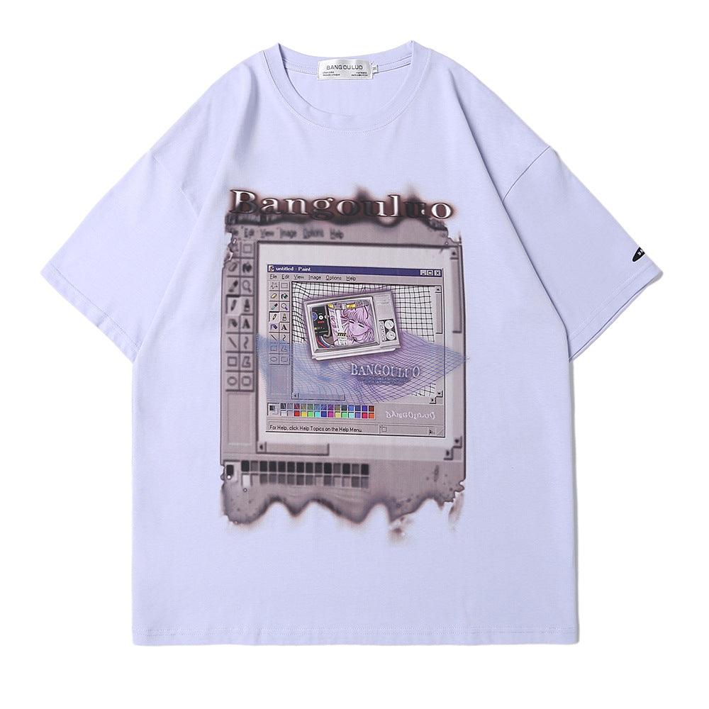 Creative Printed Short-sleeved T-shirt Men - WOMONA.COM