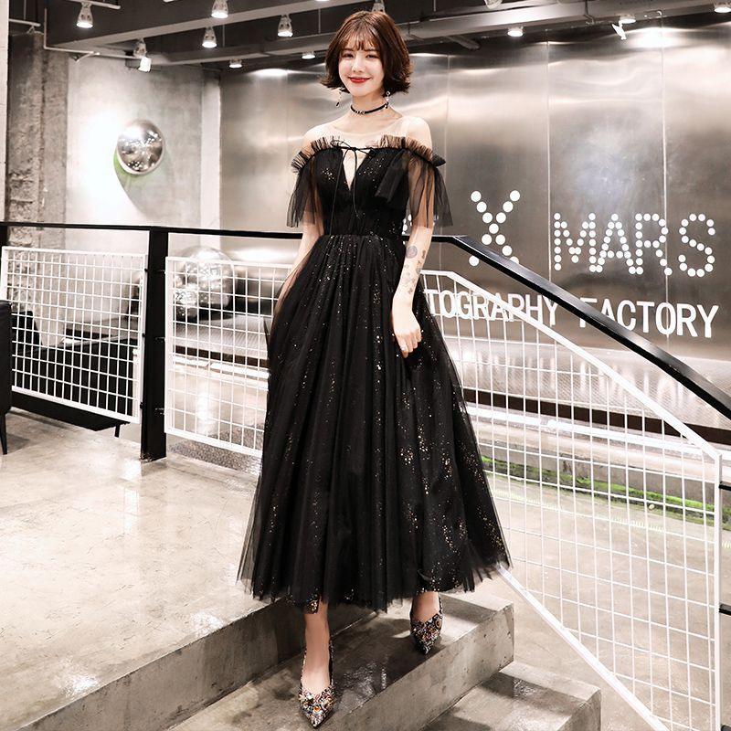 Black Long Evening Dress - WOMONA.COM