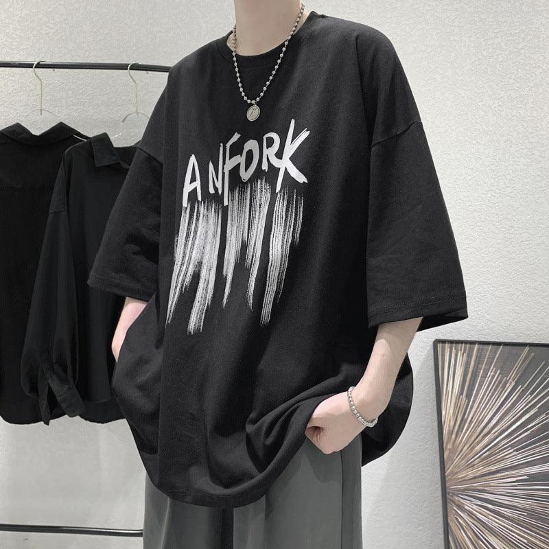Summer Letter Printing T-shirt Men - WOMONA.COM