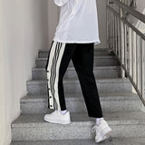 Style Buttoned Straight Leg Sweatpants - WOMONA.COM